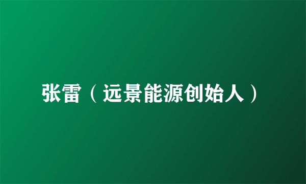 张雷（远景能源创始人）