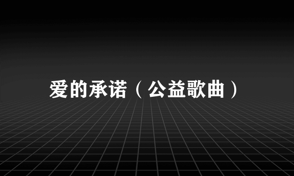 爱的承诺（公益歌曲）