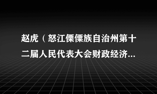 赵虎（怒江傈僳族自治州第十二届人民代表大会财政经济委员会主任委员、常务委员会委员）