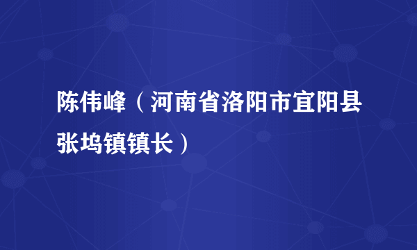 陈伟峰（河南省洛阳市宜阳县张坞镇镇长）