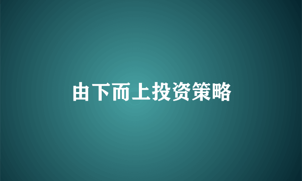 由下而上投资策略