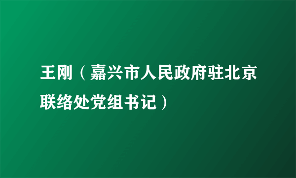 王刚（嘉兴市人民政府驻北京联络处党组书记）