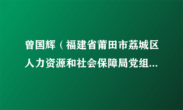 曾国辉（福建省莆田市荔城区人力资源和社会保障局党组成员、副局长）