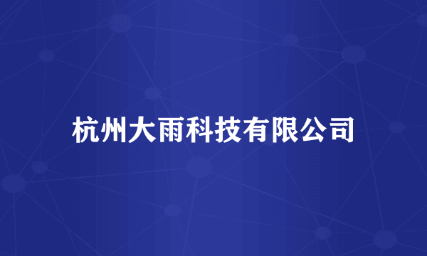 杭州大雨科技有限公司