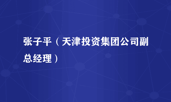 张子平（天津投资集团公司副总经理）