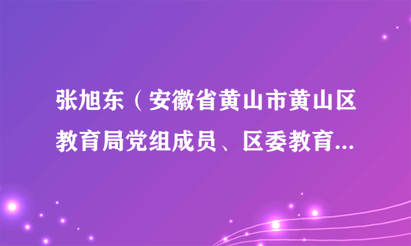 张旭东（安徽省黄山市黄山区教育局党组成员、区委教育工委委员、督导室主任）
