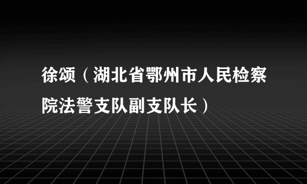 徐颂（湖北省鄂州市人民检察院法警支队副支队长）