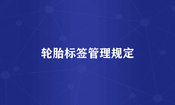 轮胎标签管理规定