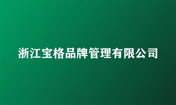 浙江宝格品牌管理有限公司