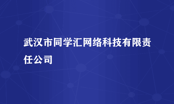 武汉市同学汇网络科技有限责任公司