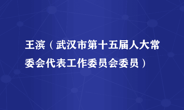 王滨（武汉市第十五届人大常委会代表工作委员会委员）