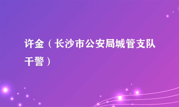 许金（长沙市公安局城管支队干警）