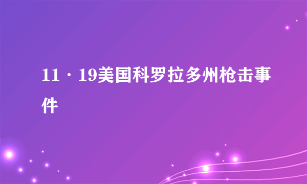 11·19美国科罗拉多州枪击事件
