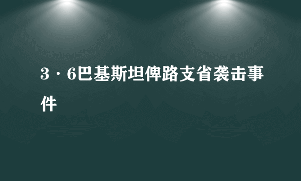 3·6巴基斯坦俾路支省袭击事件