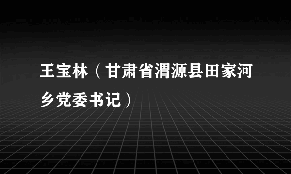 王宝林（甘肃省渭源县田家河乡党委书记）