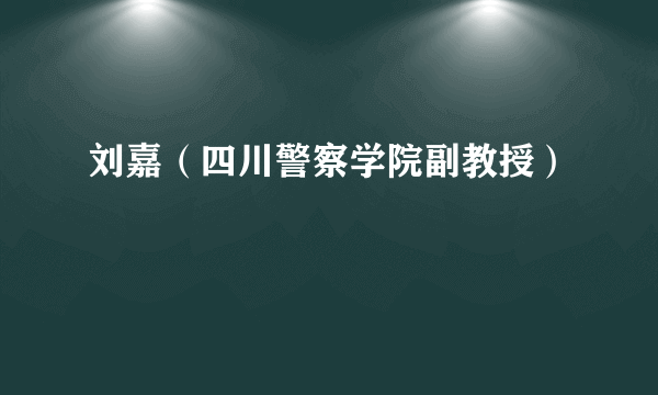 刘嘉（四川警察学院副教授）