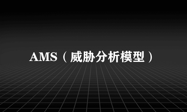AMS（威胁分析模型）