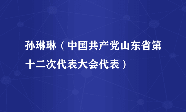 孙琳琳（中国共产党山东省第十二次代表大会代表）