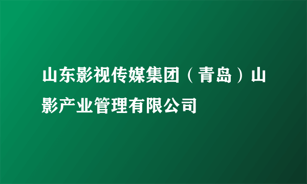 山东影视传媒集团（青岛）山影产业管理有限公司