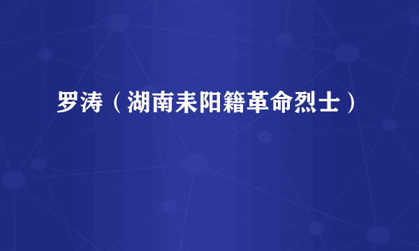 罗涛（湖南耒阳籍革命烈士）