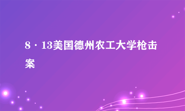 8·13美国德州农工大学枪击案