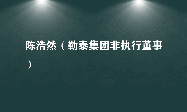 陈浩然（勒泰集团非执行董事）
