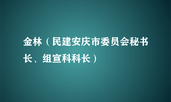 金林（民建安庆市委员会秘书长、组宣科科长）