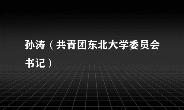 孙涛（共青团东北大学委员会书记）