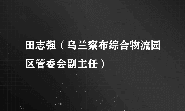 田志强（乌兰察布综合物流园区管委会副主任）