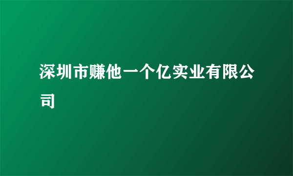 深圳市赚他一个亿实业有限公司