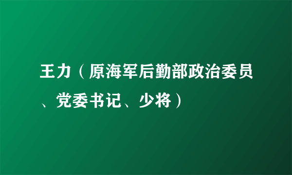 王力（原海军后勤部政治委员、党委书记、少将）