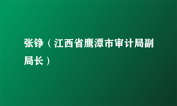 张铮（江西省鹰潭市审计局副局长）