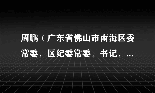 周鹏（广东省佛山市南海区委常委，区纪委常委、书记，区监委副主任）