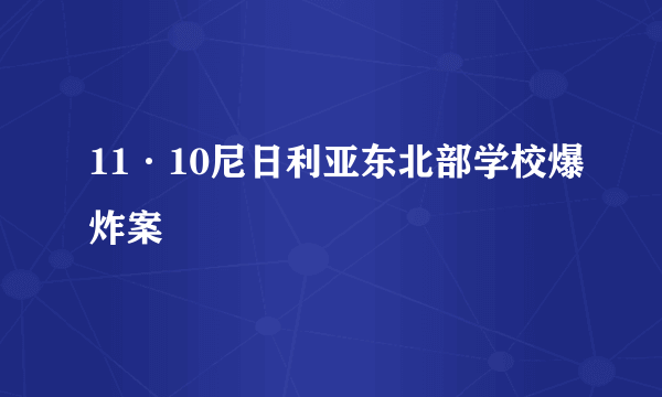 11·10尼日利亚东北部学校爆炸案