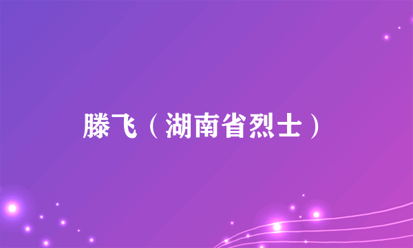 滕飞（湖南省烈士）
