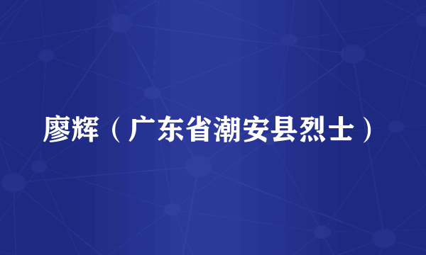 廖辉（广东省潮安县烈士）