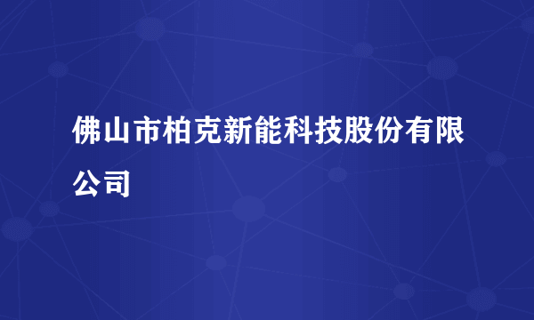 佛山市柏克新能科技股份有限公司