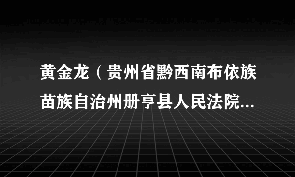 黄金龙（贵州省黔西南布依族苗族自治州册亨县人民法院原副院长）