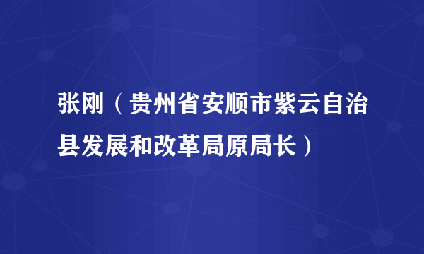 张刚（贵州省安顺市紫云自治县发展和改革局原局长）