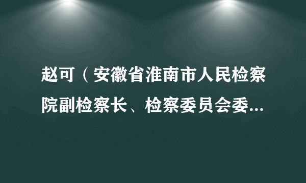 赵可（安徽省淮南市人民检察院副检察长、检察委员会委员、检察员）