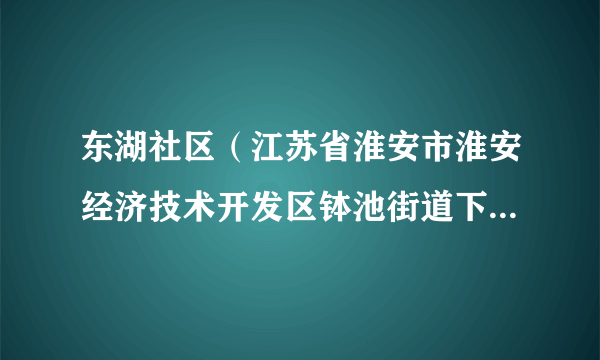 东湖社区（江苏省淮安市淮安经济技术开发区钵池街道下辖社区）
