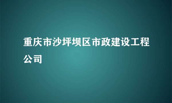 重庆市沙坪坝区市政建设工程公司