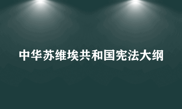 中华苏维埃共和国宪法大纲