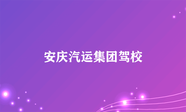 安庆汽运集团驾校