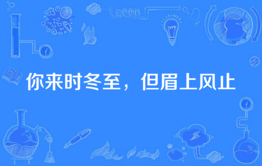 你来时冬至，但眉上风止