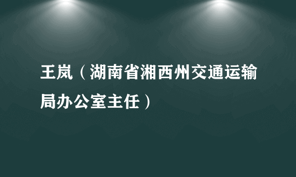 王岚（湖南省湘西州交通运输局办公室主任）