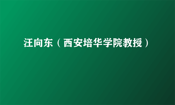 汪向东（西安培华学院教授）