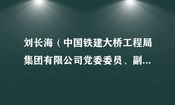 刘长海（中国铁建大桥工程局集团有限公司党委委员、副总经理）