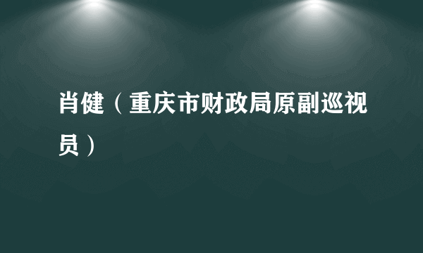 肖健（重庆市财政局原副巡视员）