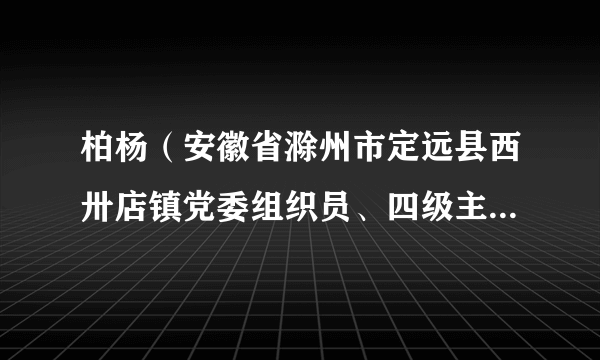 柏杨（安徽省滁州市定远县西卅店镇党委组织员、四级主任科员）